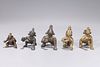 Group of Five Antique Indian Crawling Shiva Figures