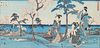 Antique Japanese Woodblock Triptych - Hiroshige