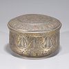 Antique Indian Brass Circular Box