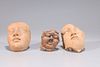 Group of Three Antique Indian Terra Cotta Heads