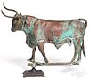 Full bodied copper steer weathervane, 20th c.