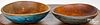 Two turned and painted wood bowls, 19th c.