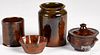 Four small pieces of Pennsylvania redware, 19th c.
