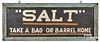 Painted pine double sided Salt trade sign