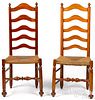 Delaware Valley five-slat ladderback dining chairs