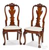 Pair of Queen Anne walnut dining chairs