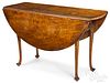 New England Queen Anne tiger maple drop-leaf table