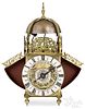Rare English winged brass lantern clock