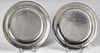 Two New York pewter plates, ca. 1780