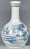 Delft blue and white baluster bottle, mid 18th c.