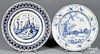 Delft charger and deep dish, mid 18th c.