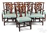 Set of eight George III mahogany dining chairs