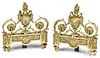 Pair of French gilt bronze chenets