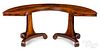 Classical rosewood two-part demilune hunt table