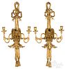 Pair of giltwood eagle wall sconces, early 19th c.
