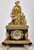 French Honoré Pons gilt bronze Industry clock