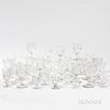 Large Group of Colorless Flint Glass Stemware