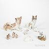 Eight Lladro and Nao Porcelain Items