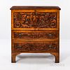 Carved Hardwood Chest over Two Drawers