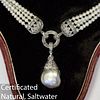 IMPORTANT NATURAL SALTWATER PEARL DROP NECKLACE