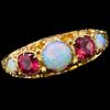 ANTIQUE OPAL AND RUBY DRESS RING