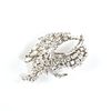 A PAIR OF 14K WHITE GOLD, DIAMOND BROOCHES,