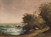 Harrison Bird Brown (American, 1831-1915) Waves Lapping at a Tree-lined Shore