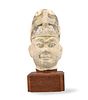 Chinese Ceramic Official`s Head & Stand ,Tang D.