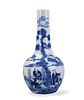 Chinese B & W Globular Vase w/ Figures, 19th C.