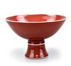 Chinese Cooper Red Glazed Stem Bowl ,Qianlong Mark