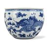 Chinese Blue & White Dragon Jar,19th C.