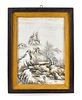 Chinese Porcelain Plaque of Snowy Scene,ROC Period