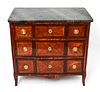 French Empire Style Marble Top Inlay Commode