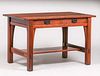 Gustav Stickley Two-Drawer Library Table c1910