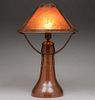 Early Dirk van Erp Hammered Copper & Mica Lamp c1908-1909