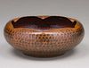 Roycroft Hammered Copper Curled Rim Bowl c1920s