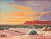 Louis Heinzman Southwest Sunset Painting "Arizona Desert" 1940