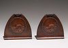 Roycroft Hammered Copper Galleon Ship Bookends c1920s