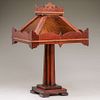 California Arts & Crafts Douglas Fir & Slag Glass Lamp c1910