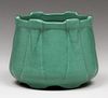 Smaller Arts & Crafts Matte Green Buttress Vase c1910