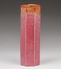 Fulper Pottery - Prang Matte Pink Hexagonal Cylinder Vase c1910