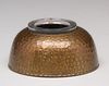 Roycroft Hammered Copper Round Inkwell c1920s