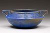 Fulper Pottery Blue Crystalline Two-Handled Bowl c1910s
