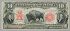 1901 $10 Dollar Legal Tender Buffalo Bison Bill