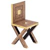 PEDRO FRIEDEBERG, Falsa silla Lucrecia Borgia, Firmada en la base, Escultura reglas de madera y metal 7/8, 32.5 x 15 x 15cm,Certificado | PEDRO FRIEDE