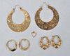 Three 14K Gold Pairs of Earrings