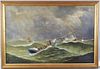 F. Tudgay, Marine Painting "To The Rescue" O/C