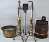 Antique Brass Fireplace Group