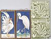Group Four Decorative Tiles, Bird & Shell Themes