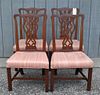 Set Four Massachusetts Chippendale Dining Chairs